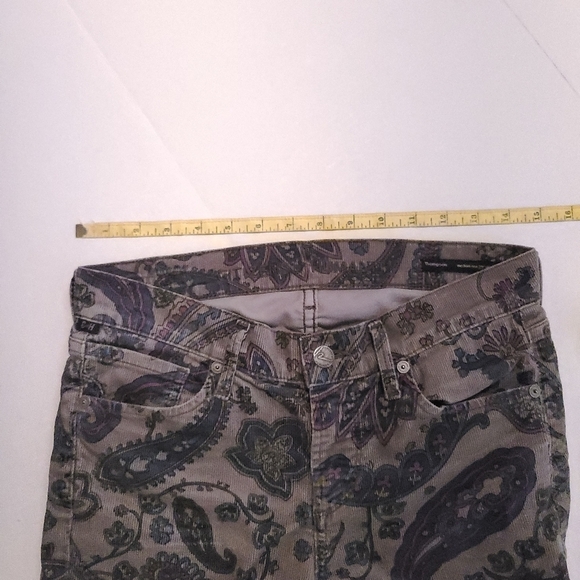 Citizens Of Humanity Thompson Paisley Corduroy Mid Rise Skinny Pants 26 Hippie - Picture 10 of 13